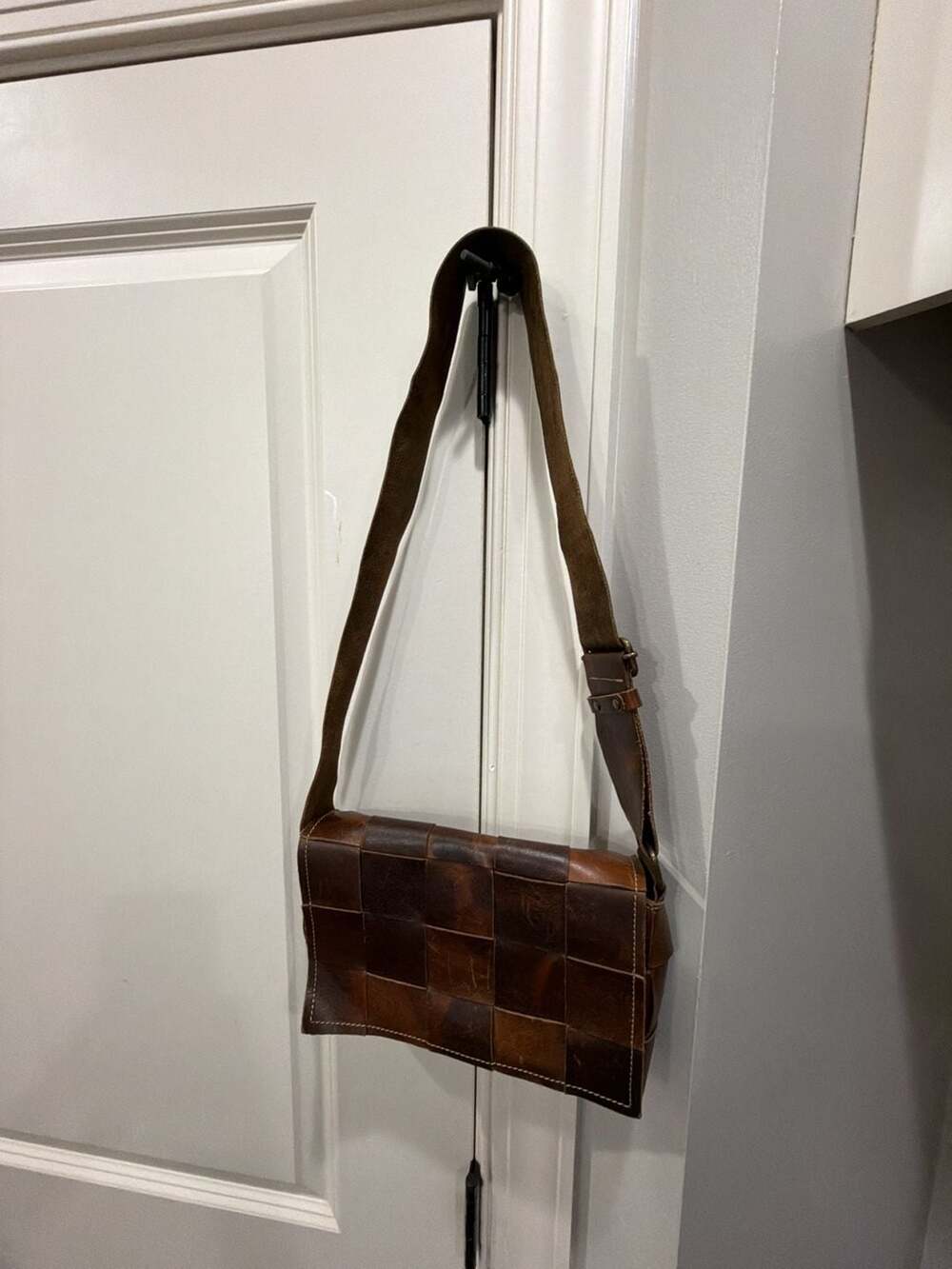 Sundance Made in Italy Woven Leather Crossbody Bag